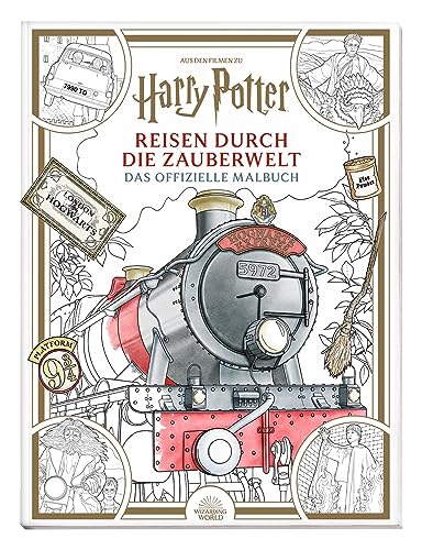 Aus den Filmen zu Harry Potter: Reisen durch die Zauberwelt - Das offizielle Malbuch: Malbuch; Cover mit Goldfolienprägung von Panini Verlags GmbH